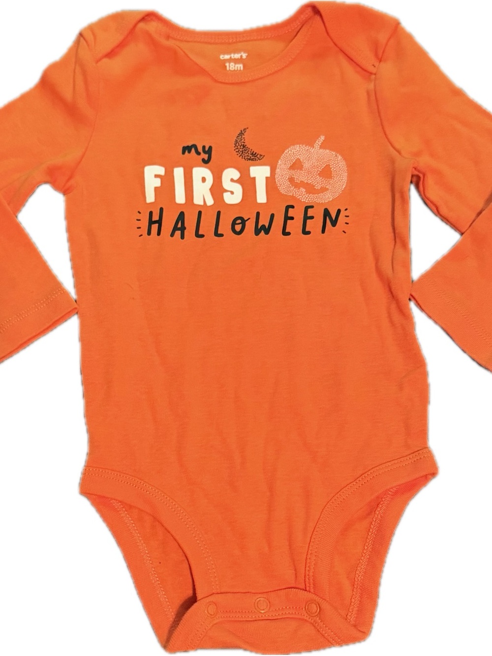 Carter's Orange 'My First Halloween' Long Sleeve Baby Bodysuit